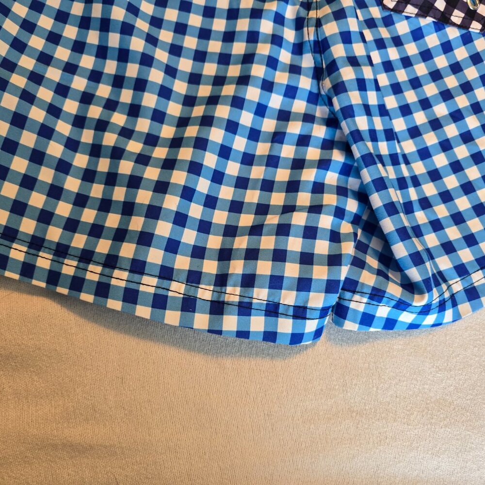 Draper James x Lands' End Gingham Swim Shorts Blue White Size S EUC - Picture 9 of 14